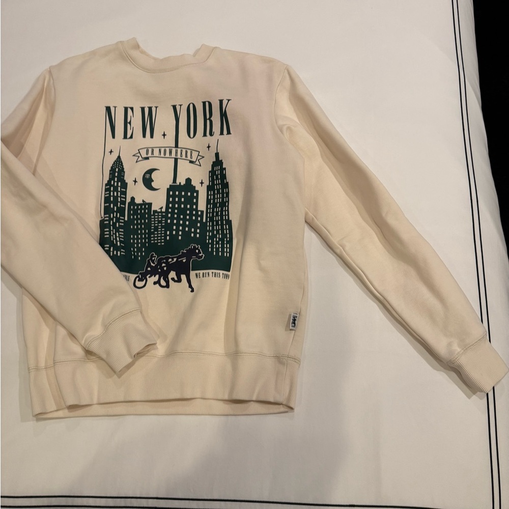 New York or Nowhere X Siegelman Stabble Cream New York Graphic Crewneck